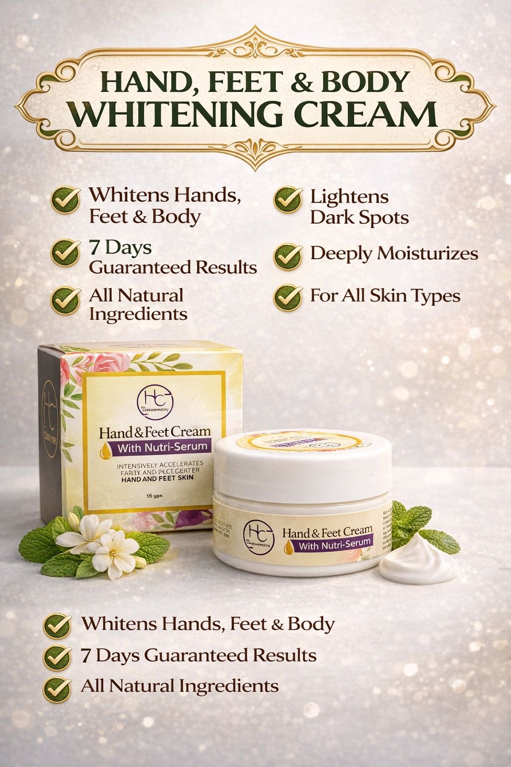 UNDER ARMS WHITENING CREAM & FREE HAND FEET CREAM